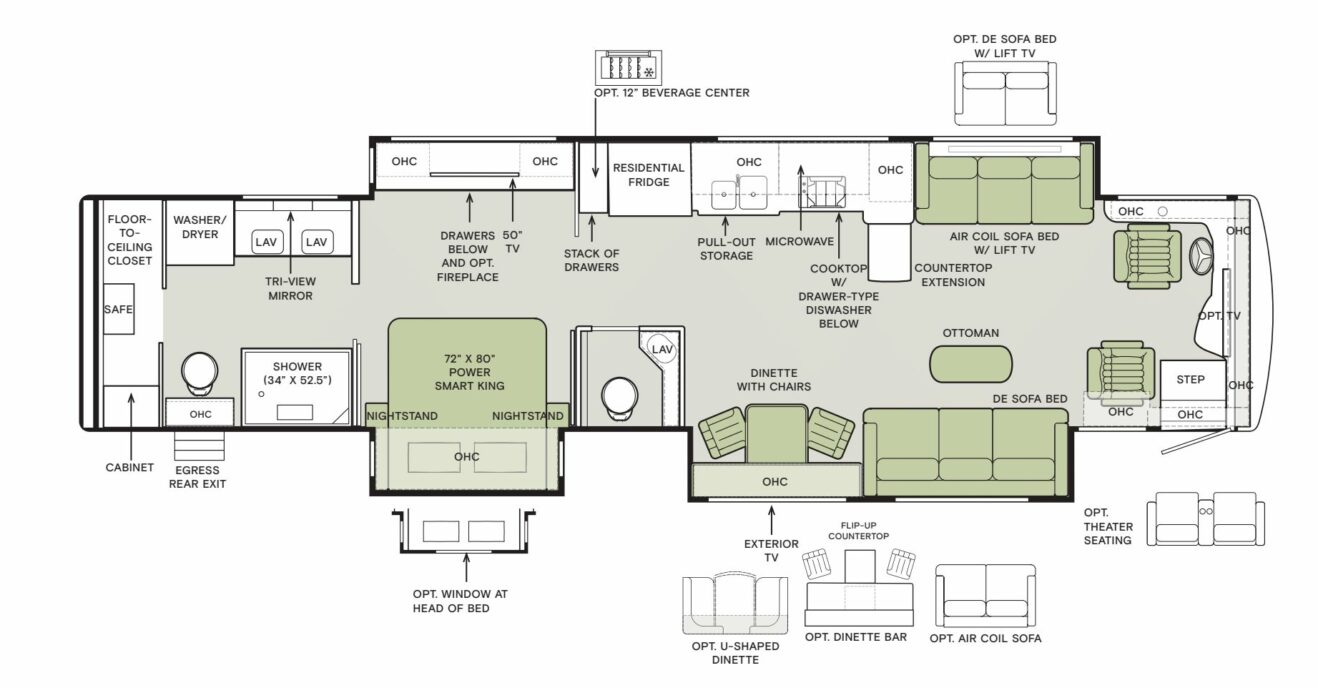 2025 Tiffin Motorhomes Allegro Bus 45FP Floorplan Image